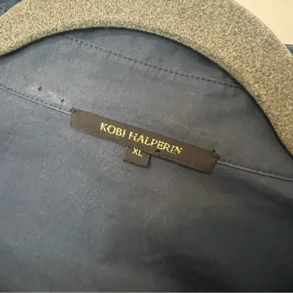 KOBI HALPERIN Sapir Tie Shirtdress Navy Size XL Shirt Dress - Picture 5 of 9